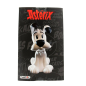 Preview: Rückseite der Verpackung der Idefix Figur von Plastoy mit großem Asterix-Logo und Abbildung von Idefix auf schwarzem Hintergrund.